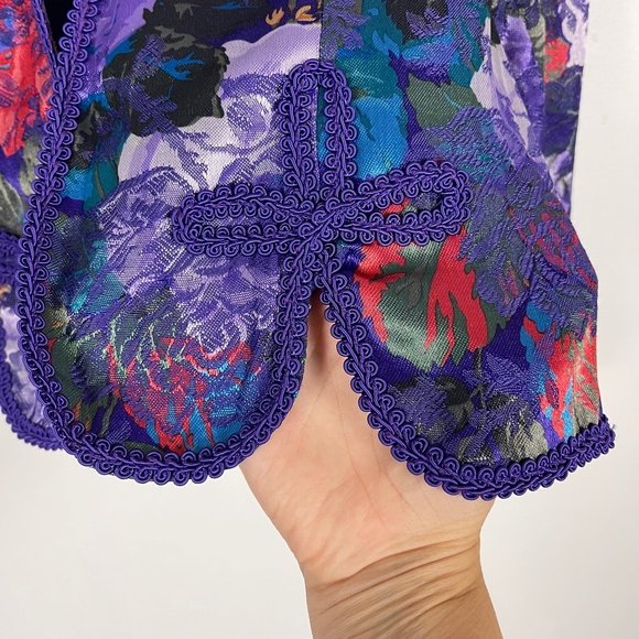 Vintage Nu-Mode Purple Floral Fitted Blazer - Picture 4 of 8
